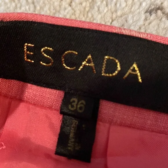 ESCADA linen pink fully lined pencil skirt sz 36 - Picture 3 of 9